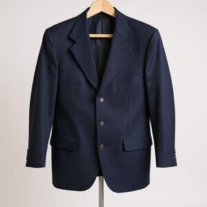 Bernhard Altmann Couture Mens 44 Blazer Navy Blue 100% Pure Wool Jacket Classic
